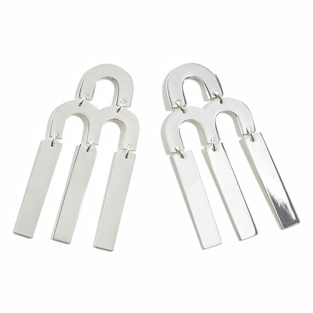 J. Crew Silver Tuning Fork earrings NWT